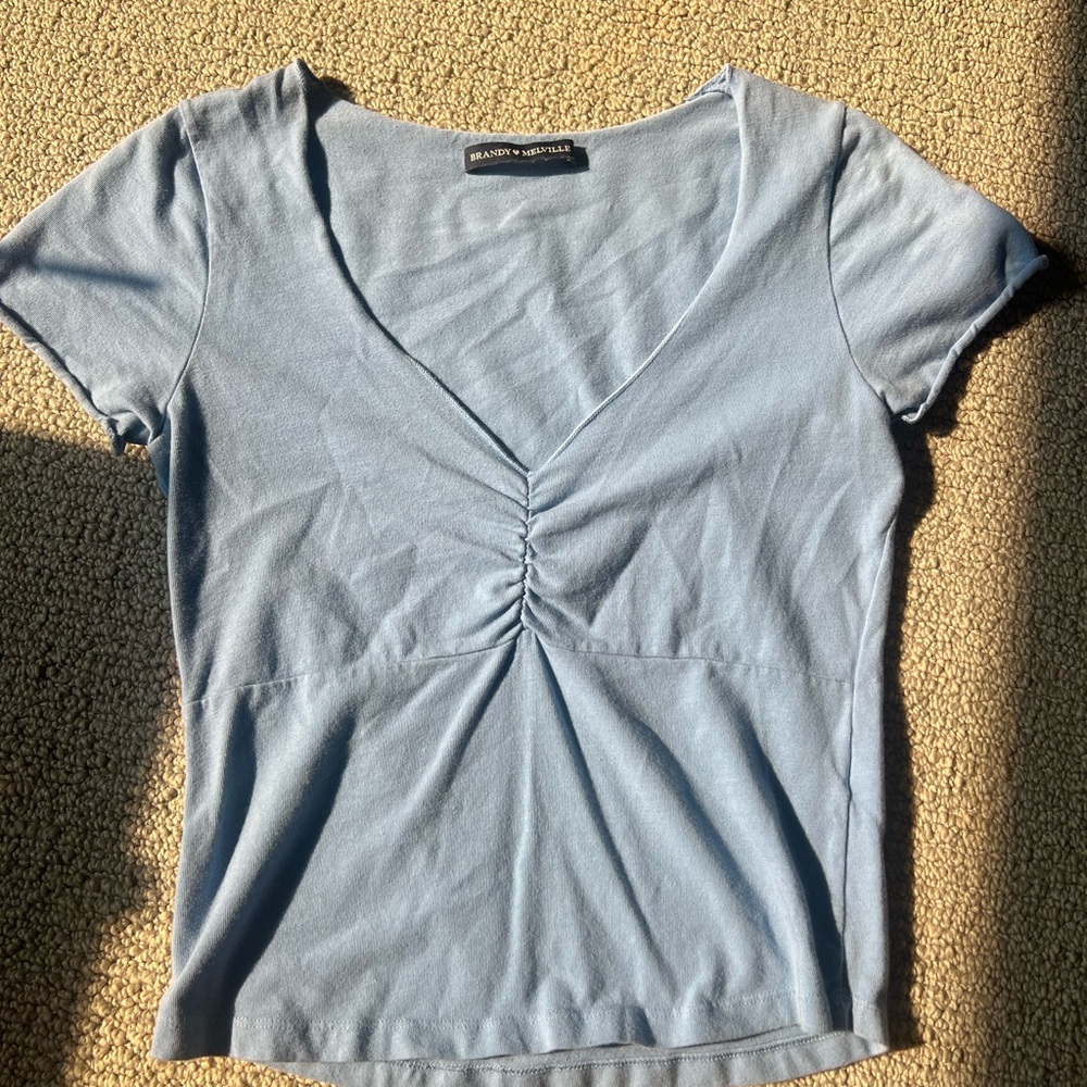 Brandy Melville Light Blue Gina Cinched Top